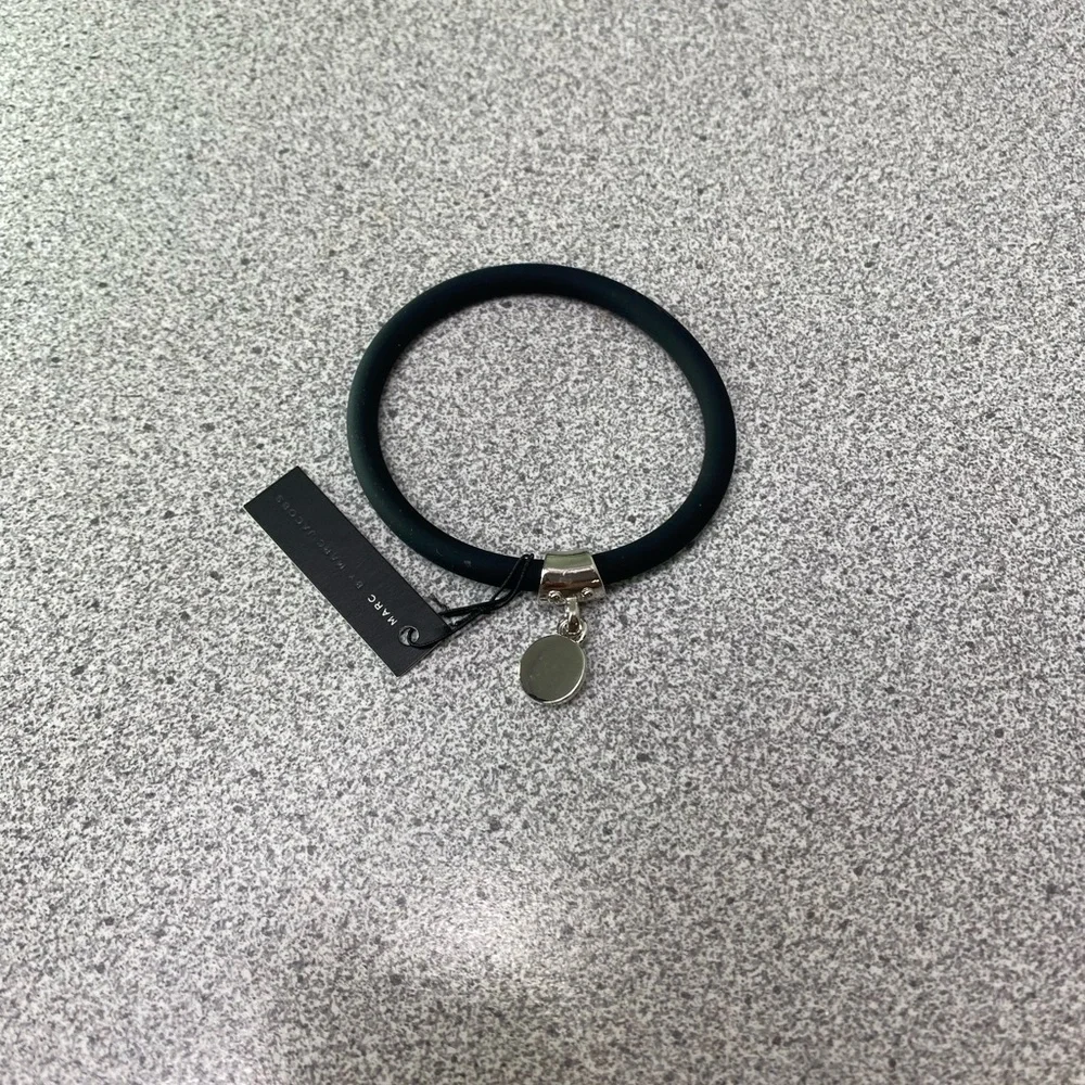 Marc by Marc Jacobs Black Argento Bracelet with Silver Charm NWT